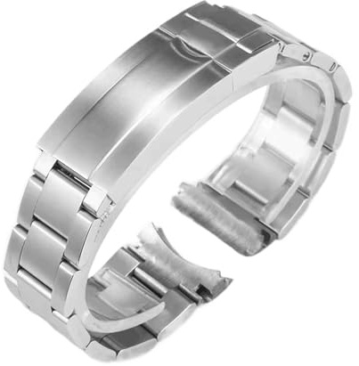 POYNMRE Oyster-Armband, 904L Edelstahl, Uhrenarmband, kompatibel mit Rolex SUBMARINER DAYTONA SUP GMT, Herren-Uhrenarmband, Metallband, 20 mm, 21 mm(Full Frosted silver,21mm)