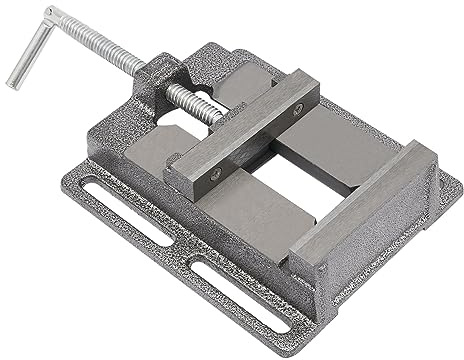 Maschinenschraubstock Klemmbreite 125 mm Bohrmaschinenschraubstock Bohrmaschinenzubehör Werkstatt Tischbefestigung Gusseisen für Holz Metallbearbeitung Heimwerker (Schwarz)