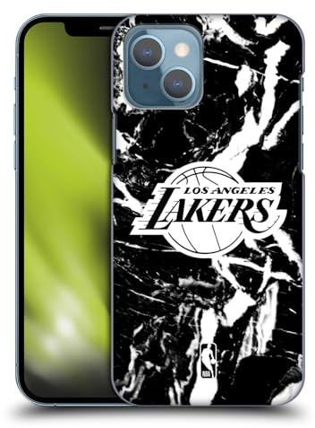 Head Case Designs Offizielle NBA Schwarzer Marmor Los Angeles Lakers Harte Rueckseiten Handyhülle Hülle Huelle kompatibel mit Apple iPhone 13