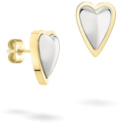 LIEBESKIND BERLIN Damen Schmuck mit Herz - Funkelnde Kette, Armband und Ohrringe mit Glasherz aus Edelstahl in Silber, Gold & Roségold - zeitlos, modern und alltagstauglich - Geschenkidee
