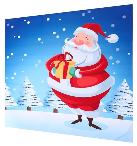 BESPORTBLE Toile de Fond Photographique de Noël en Polyester, Taille 130-150 Cm, Décor Festif pour Studio Photo, Arrière-Plan Numérique de Fête, Tissu de Fond Haute Résolution pour Portrait