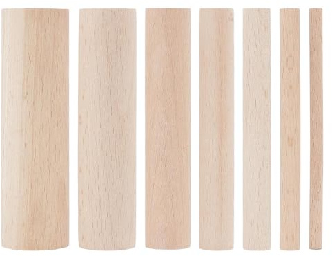 OLYCRAFT 7pcs Wooden Mandrel Set Include 6-30mm Wire Looping Winding Rod with Transparent Storage Box Wood Ring Mandrel Adjuster Stick Round Jump Ring Mandrels for Wire Forming Rings Jewelry
