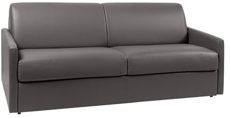 Vente-unique - Schlafsofa 4 Calife - Kunstleder - grau