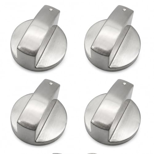4 Stücke 6mm Silberner Metall-Herd-Knopf-Ersatz,Drehknopf Herd Gasherd | Knöpfe Metall Gasherdknopf Gas Herd Steuer Knöpfe Metallofenknöpfe,Küche Herd Drehknopf,Für Ofenschalter,Herd,Gasherd