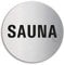 Schild Sauna Türschild aus Edelstahl Ø 75 mm selbstklebend Nr.8523