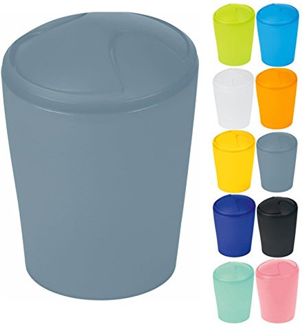 Spirella Kosmetikeimer Move Abfalleimer Schwingdeckeleimer | Kunststoff | 5 Liter |Grau
