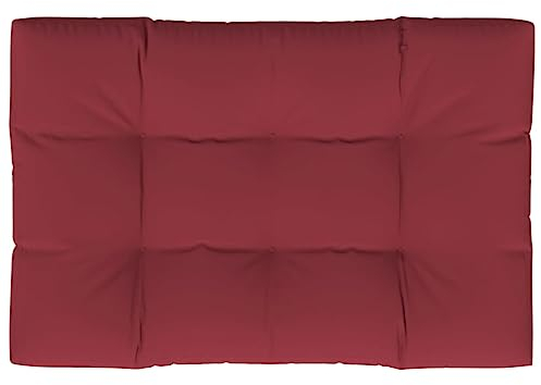 vidaXL Palettenkissen, Palettenauflage für Europaletten, Palettenpolster Palettensofa Outdoor Indoor, Sitzkissen, Weinrot 120x80x12cm Stoff