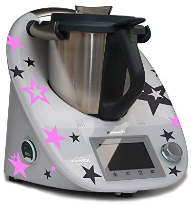 Aufkleber für den Thermomix TM5 & TM6 - Sternenwolke anthrazit rosa