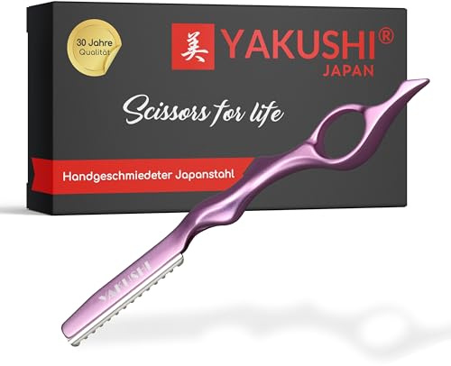 YAKUSHI Pro Razor FLYING Rasiermesser I Effilierer kompatibel mit Nikky Two-in-One & FEATHER Klingen I ergonomisches Profi-Leichtgewicht I inkl. Klingen-Entsorgungsbox I Pink