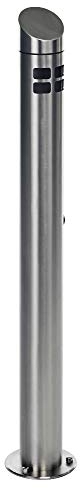 Hiska AS-E300.1 Standascher Edelstahl, Rund, Bodenmontage, Rostfrei - Standaschenbecher, Aufschrauben, Bodenbefestigung
