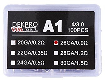 DEKPRO 100PCS Kanthal A1 coil prefatte Alien Clapton Coils Pre made Coils Fused Clapton WIre Vape rda kit Tanks (Diameter3.0/26GA/0.9ohm)