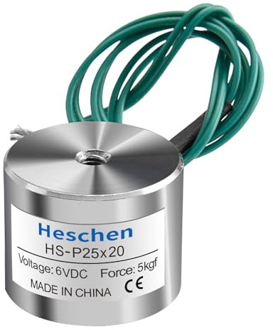 Heschen DC Holding Electromagnet HS-P25x20 Suction Cup Magnet, 25x20mm, DC 6V