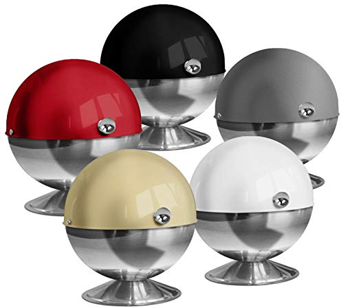casa pura Kugelrunde Zuckerdose Zuckerkugel Keksdose Bonboniere Servierschale | Mit Rolldeckel und Griff | Rostfreier Edelstahl | In 5 trendigen Farben (beige)