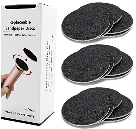 1 boîte de 60pcs disques de papier de verre de rechange pour dissolvant de calus de fichier de pied (Régulier grossier 100 grains)