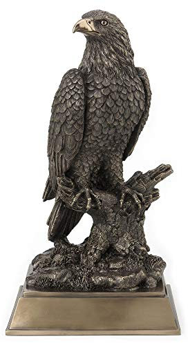 Veronese Design Große Tierstatue, Weißkopfadler, sitzend auf Baumzweig, antikes Bronze-Finish, plattiert, 43,2 cm