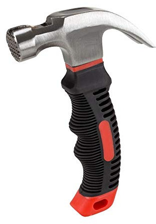 Edward Tools Small Claw Hammer 8 oz. with Magnetic Nail Starter - Polished Heavy Duty Steel Head - Ergo Rubber Grip Handle - Mini Hammer for Home, DIY, Camping, Kids, Tent Stakes