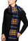 Prettystern Herren Weich SeidenSchal Wendenschal Fleece Schal Warm wie Wolle - Blau Gelb NQ06