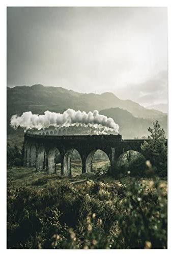 artboxONE Poster 75x50 cm Prints & Kunstdrucke Natur Express - Bild hogwarts express brücke eisenbahn