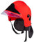 Boland 01411 - Feuerwehr-Helm, Rot-Schwarz, für Erwachsene, verstellbare Größe, mit Visier, Kostüm, Karneval, Mottoparty