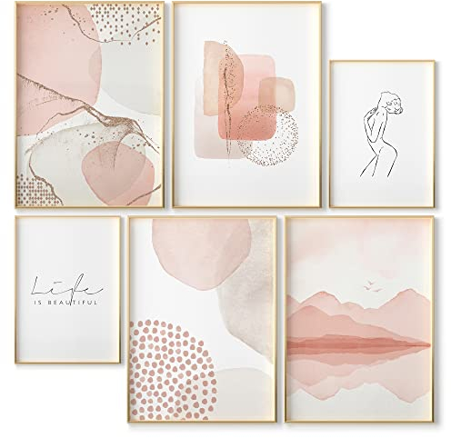 OHBIMBA® 6 Poster Mural - Decoration Chambre - Affiche Decoration Murale - Tableaux Posters Et Arts Décoratifs - Deco Murale Aesthetic Moderne Vintage - Lot 4 de 30x40cm + 2 de 21x30cm