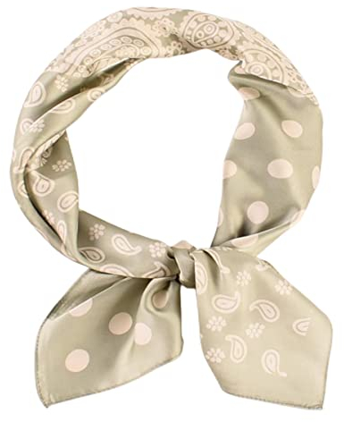 FAIRYGATE Halstuch Damen gepunktet 70 x 70 cm Größe Nickituch Seide Seidentuch für Damen mit Polka Dots Muster Bandana Tuch perfekt für den Sommer 92016