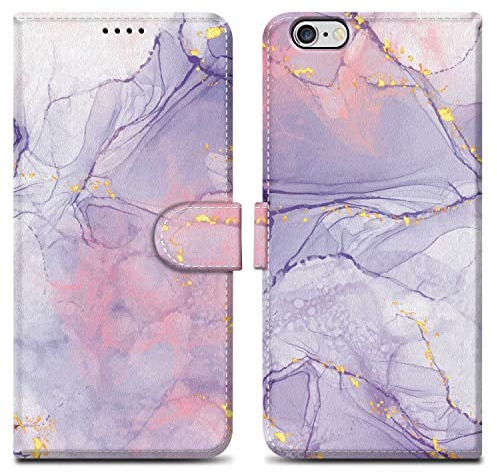 Cadorabo Hülle kompatibel mit Apple iPhone 6 Plus / 6S Plus Handyhülle ausim Muster Design Kunst Leder Flip Klappbare Magnetische [Standfunktion] Case Hülle für iPhone 6 Plus / 6S Plus in Lila