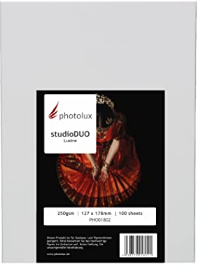 Photolux studioDUO Lustre 250 gsm, beidseitig bedruckbar Fotopapier in Premiumqualität 13x18 cm - 100 Blatt
