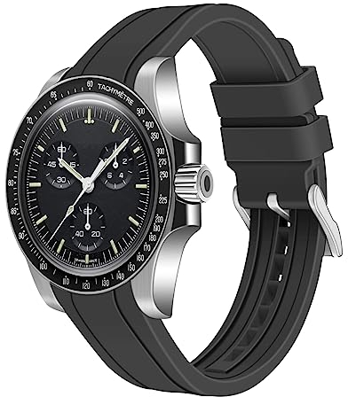 Juntan 20mm 22mm Uhrenarmbänder für Damen Herren Gebogene Enden Silikon Armband Weichem Kautschuk Sport Ersatz Uhrenarmband für Moonswatch Schnellverschluss Armbänder Männer Frauen