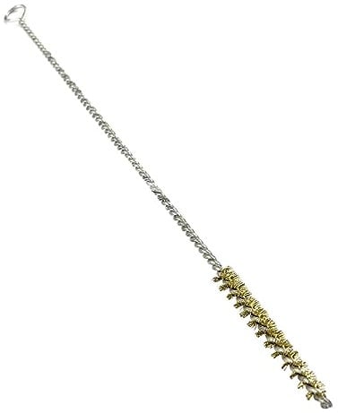 Colcolo Brass Pipe Cleaning Brush, Small Rust Cleaner, Long Handle, Stainless Steel Bore Brush, Wire Brush for Bottles, Tubes, Automotive, Diameter 6mm