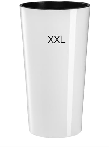 Macetero redondo brillante fino con inserto extraíble (blanco, XXL-75 cm)