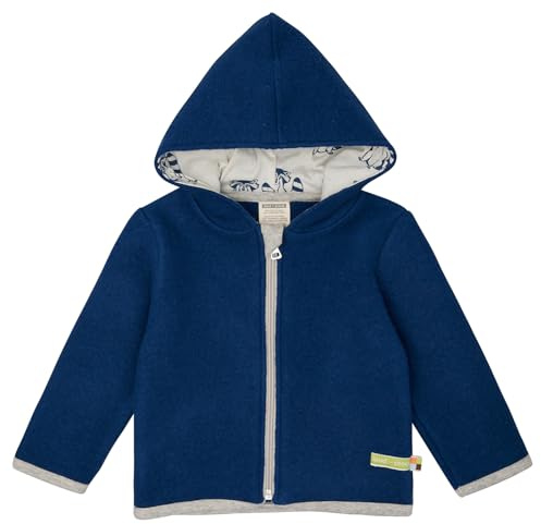 loud + proud Bio-Wollfleece-Jacke mit Kapuze, GOTS zertifiziert