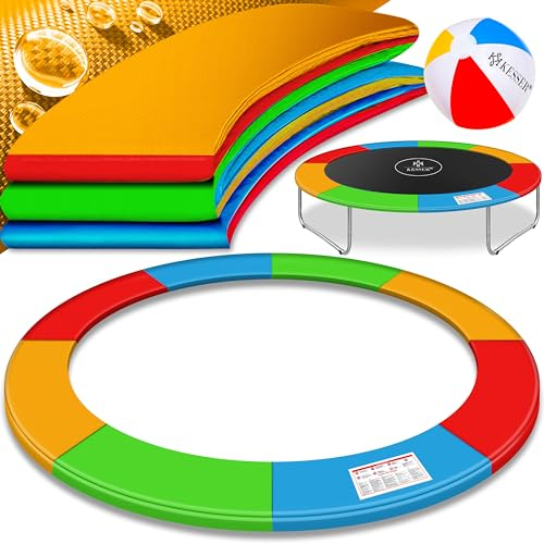 KESSER® - Trampolin Randabdeckung Ø 305 cm, 30cm breit 100% UV-beständig reißfest Federabdeckung inkl. Beachball Bunt