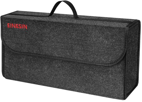 Einesin Bolsa Maletero Coche de Fieltro, Organizador para maletero, Organizador para Herramientas y Limpieza, Accesorios para compras y coche (XL)