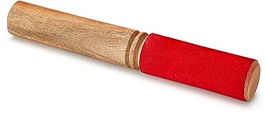 Mazo de madera para cuenco tibetano, palo de madera resistente con cubierta de piel para mejorar el sonido y la meditación