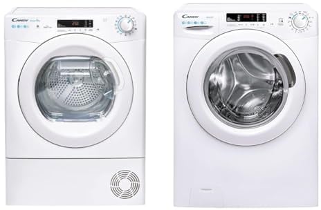 Candy Smart Pro CSOE H10A2DE-S Asciugatrice 10 Kg, Pompa di Calore, Libera Installazione & Smart CS 14102DE/1-S Lavatrice 10 kg, Carica Frontale, 1400 Giri, Motore AC, 16 Programmi