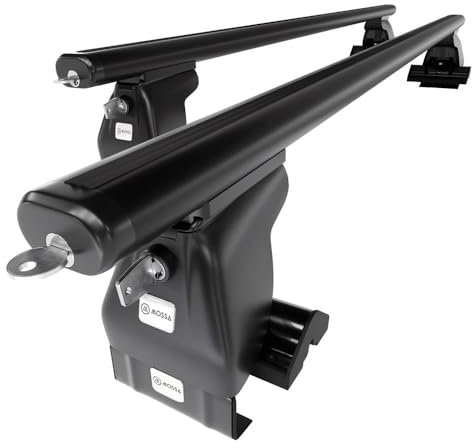 Mossa - Alu-Dachträger kompatibel mit Toyota Aygo Hatchback (2005-2014) - schwarz Dachträger Dachgepäckträger - ohne Montagelemente 1
