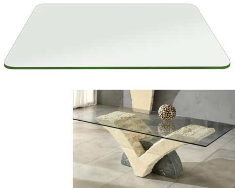 Glasplatte Tisch Glas 8mm Nach Maß Klar - Sicherheitsglas Glasplatten Nach Maß Rechteckig Als Schutz Transparent, Temperierte Tischplatte Ersatz Für Küche Kaffee Esstisch(100x80cm)