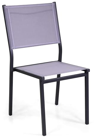 Vacchetti Sullivan Stuhl aus Aluminium, stapelbar, Anthrazit, 55 x 46 x 43/88 cm