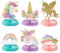 BETESSIN Einhorn Deko Kindergeburtstag Mädchen - 6er-Set Einhorn Party Tischaufsätze - Bienenwabe Mittelstück - Einhorn Tischdekoration für Geburtstage und Einhorn-Mottopartys