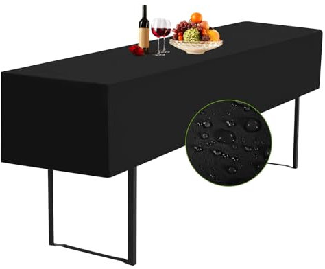 YMHPRIDE 1Pack Weiße Wasserdichte Biertischhussen, Bierzeltgarnitur, Set für 50 cm Tischbreite, Biertisch Biertischhussen 220 x 50 x 35cm für Gartenbankett-Gartenmöbel-Bezüge