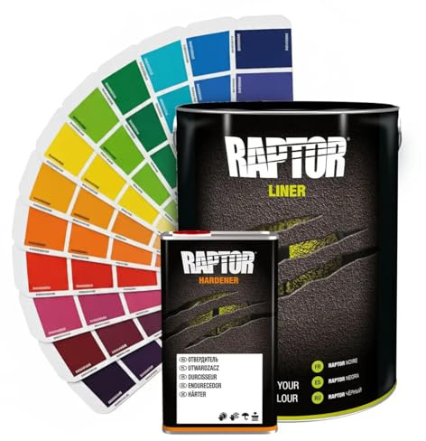 Generisch RAPTOR Lack Grau inkl. Härter - kratzfeste Beschichtung für Fahrzeuge - RAL 7001, 4 Liter