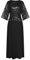 GRACE KARIN Partykleider Damen Vintage Rockabilly Abendkleid Langarm Pailletten Kleid Rundhals L Schwarz -2