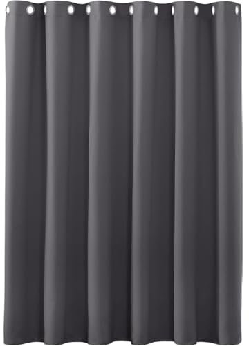 AMZYU Rideau Thermique Isolant, 80 x 200 cm Couleur Pure Anti UV Rideaux Opaque Draperies Décoration Maison Plusieurs Tailles Lavable pour Salon Coucher, Gris Foncé