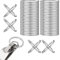 WeddHuis Lot de 50 anneaux porte-clés, anneau porte clé, anneaux porte clés, anneau porte clef, attache porte clef, porte clef, Ronds, 20 mm, En acier inoxydable, Accessoires pour clés et artisanat