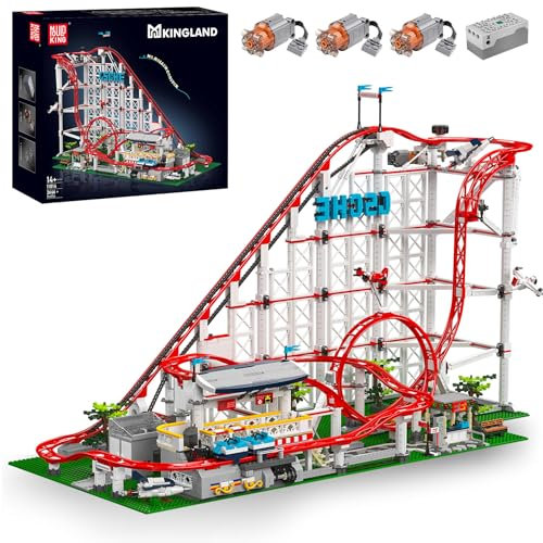 Mould King 11014 Technik Groß Vergnügungspark Loop Coaster Bausatz, MOC Themenpark Achterbahn Modellbausteine Spielzeug für Erwachsene (3646 Teile)