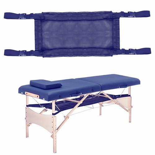 HOINCO Massage Porta Regal Hängematte, Massage Tisch Zubehör Extra große unter Schreibtisch Lagerung Mesh-Tasche für Kissen, Laken、Bolster und Zubehör, schafft mehr Platz unter Ihrem Tisch (Blau)