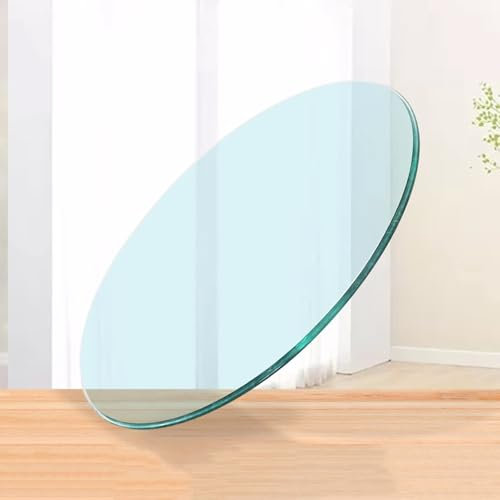 Plateau de table rond en verre trempé de remplacement - for table de cuisine, table basse, table de chevet, protecteur de table en verre, résistance aux hautes températures, plateau de table rond(75cm