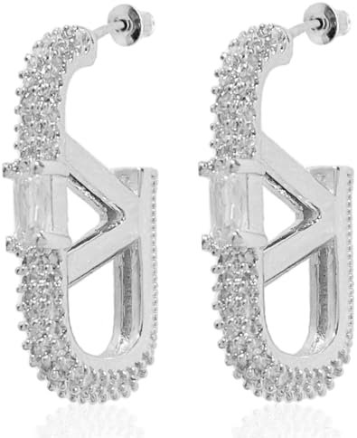 XIWCAFC Ohrringe für Damen, Sterling Silber V-förmige geometrische Tropfen Ohrringe, Gold Hängend Dupes Schmuck Geschenke für Frauen Muttertag