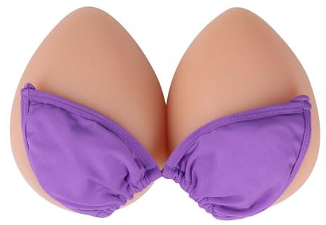 Vnmcry 1 Paar Selbstklebende Silikon Brustprothese Falsche Brust Forms Realistische Gefälschte Silikonbrüste für Crossdresser Mastektomie Prothese Transgender BH (B Cup 600g / Paar - Beige Haut)