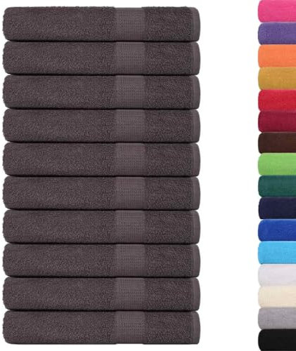 vidaXL Saunatücher 10 STK. Anthrazit 80x200 cm 360 g/m² 100% Baumwolle, Handtuch, Badetuch, Gästetuch, Handtuch mit Schlaufe, Duschtuch, Strandtuch